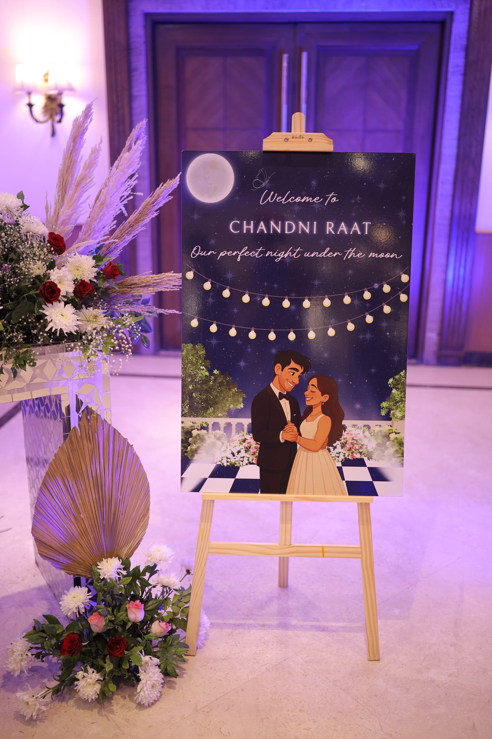 A Welcome to Chandni Raat illustrated sign